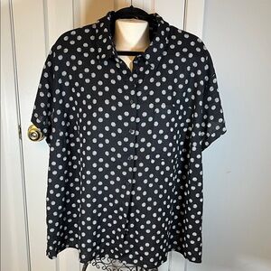 Seashell Print Linen Blend Blouse